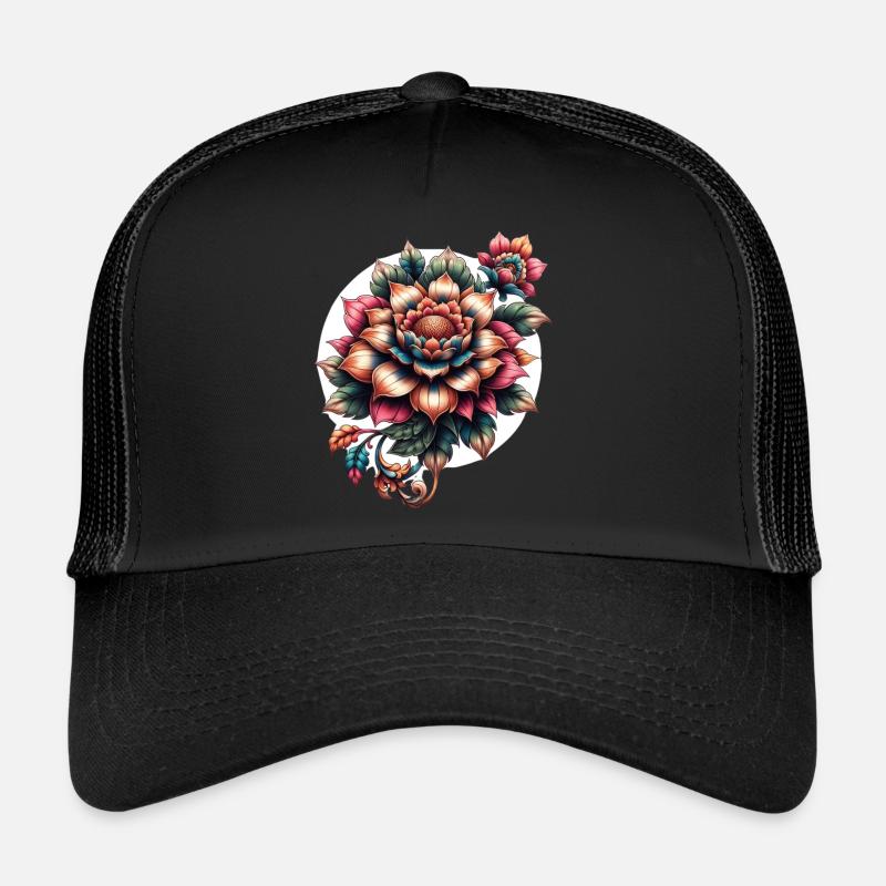 Belle fleur - Casquette trucker  - noir/noir