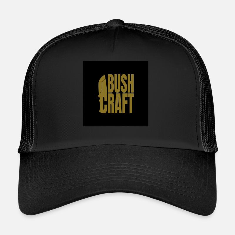Bushcraft Bekleidung - Trucker Cap - Schwarz/Schwarz