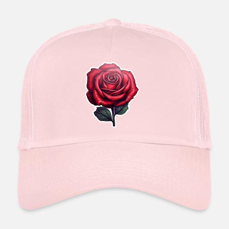 Rose rouge Casquette trucker 