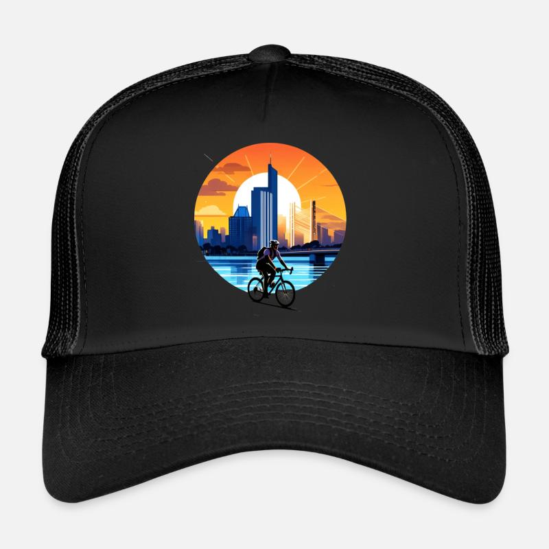 Coucher de soleil à vélo Casquette trucker 
