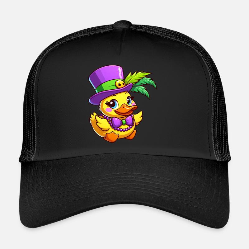 Mardi Gras canard bande dessinée coiffe de plumes Casquette trucker 
