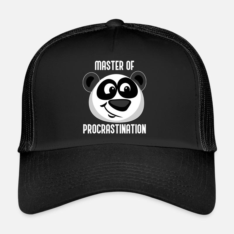 Panda Lazy Panda Ours Maître de la procrastination Casquette trucker 