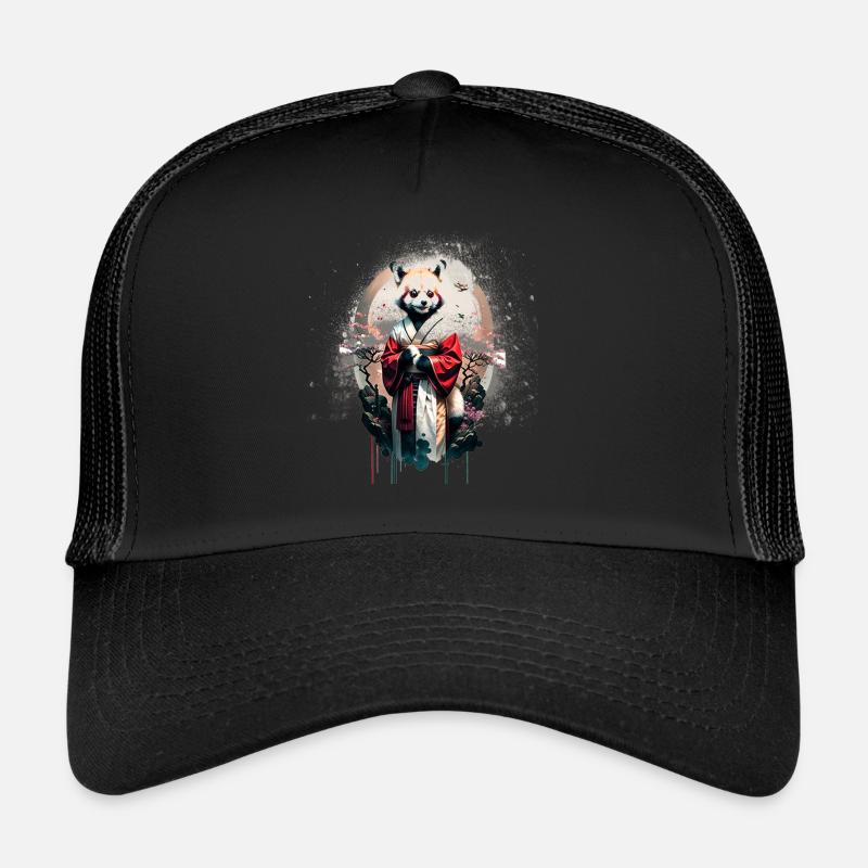 roter Panda,Graffiti,Malerei,Panda,Geisha,anime Trucker Cap