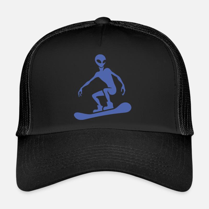 Minimalist design: Alien snowboarder Trucker Cap