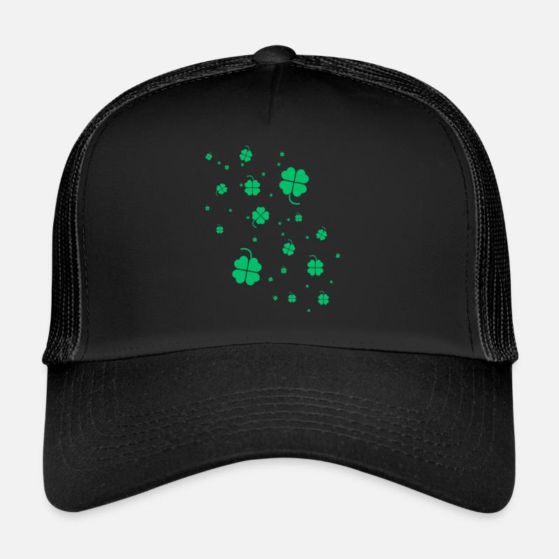 Trèfle,Trèfles, Feuille - Casquette trucker  - noir/noir