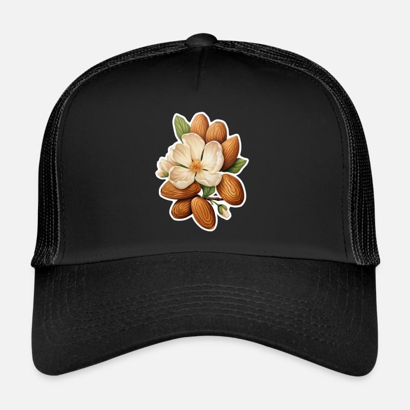 Almonds frame an almond blossom Trucker Cap