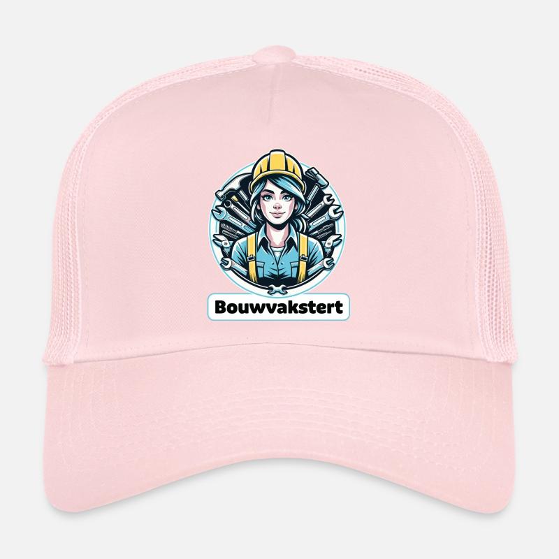 Construction Worker Woman upload Trucker Cap