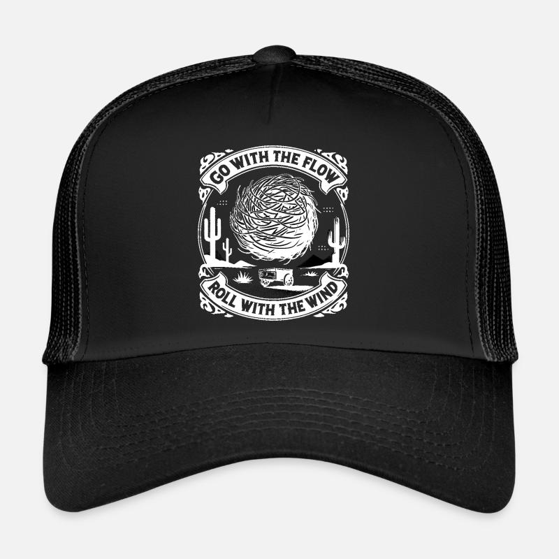 Go with the flow - Trucker Cap - Schwarz/Schwarz
