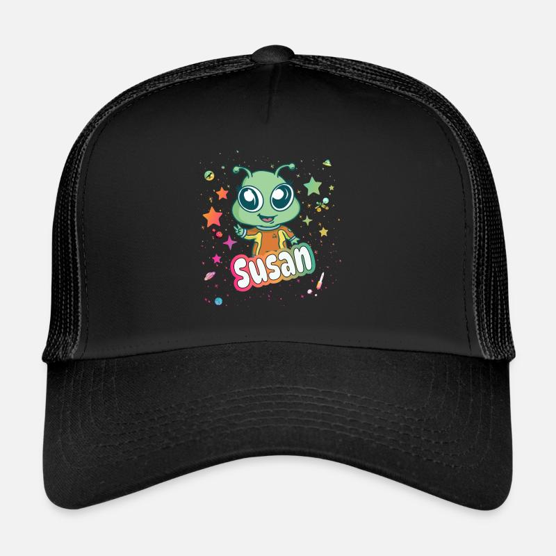 SUSAN - Schöner Mädchen Name mit süßem Alien Trucker Cap