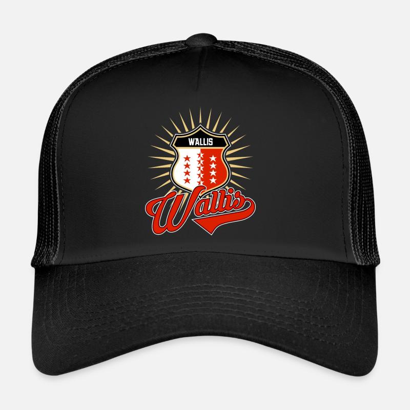 Valais - Casquette trucker  - noir/noir