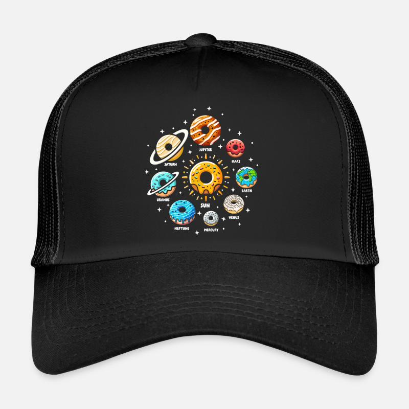 Fun and Delicious Donut Solar System Trucker Cap