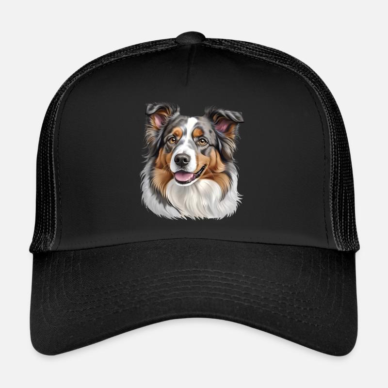 Australian Shepherd Head Trucker Cap