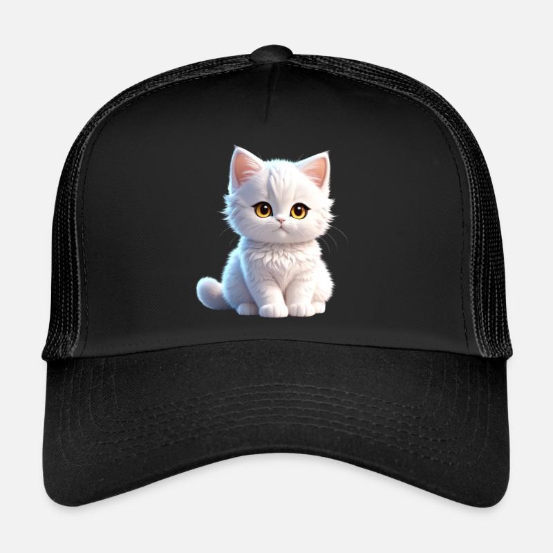 Cute white kitty Trucker Cap