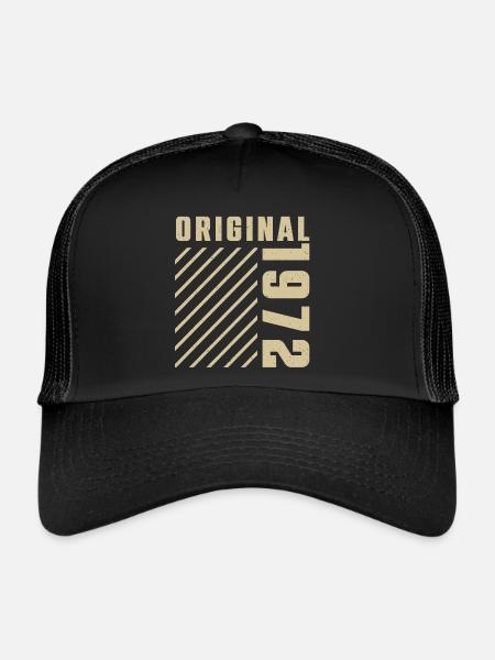 Original 1972 Authentic 1972 Vintage Bursdag - Casquette trucker  - noir/noir - Devant