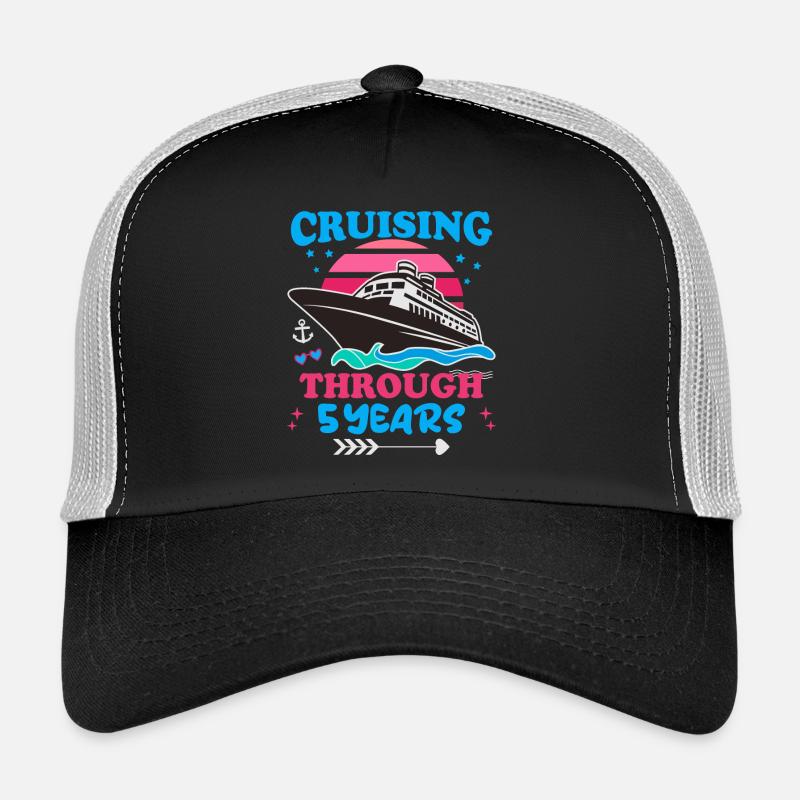 Cruising Through 5 Years Wedding Anniversary Trucker Cap
