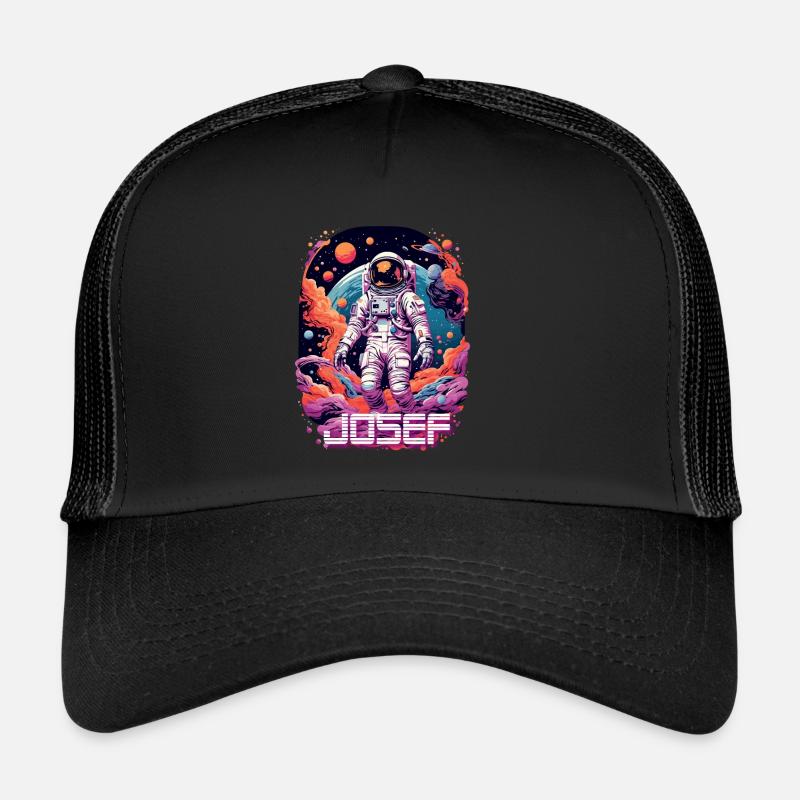 JOSEF - Beautiful boy name with cool astronaut Trucker Cap
