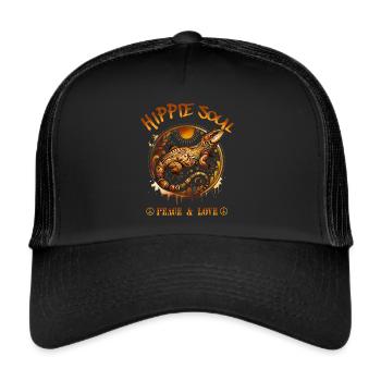 Peace & Love - Trucker Cap - Schwarz/Schwarz - Vorne