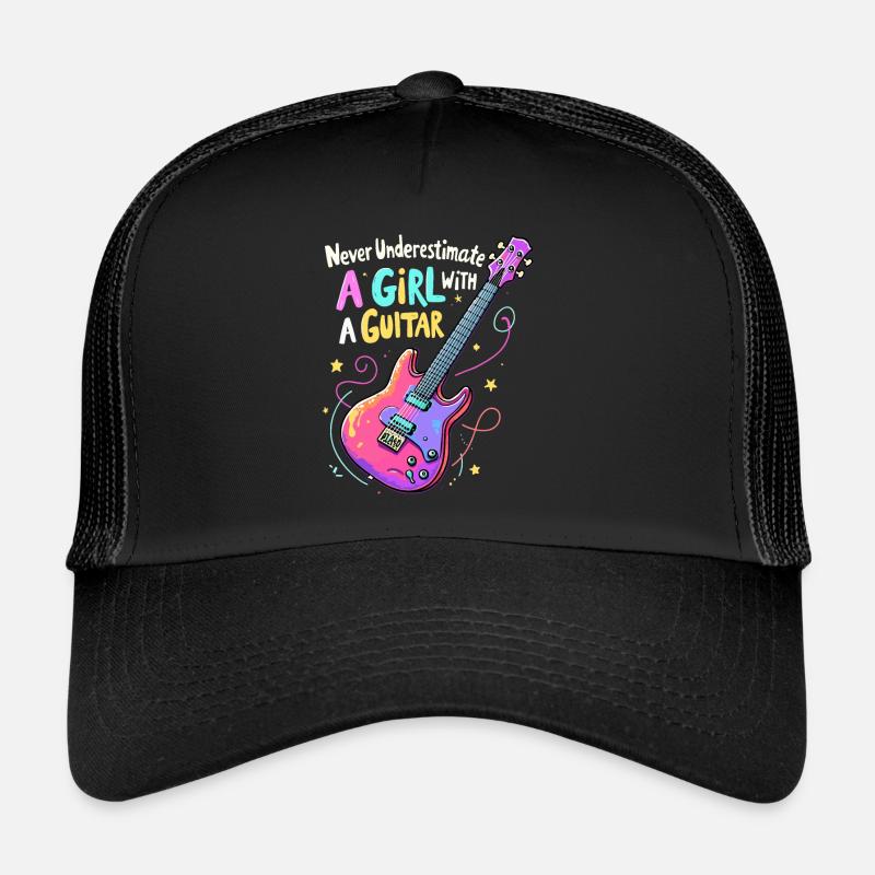 Fille avec la puissance de la guitare Casquette trucker 