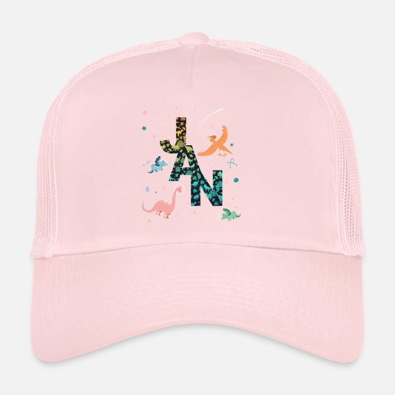 JAN - Beau prénom de garçon avec dinosaure Casquette trucker 