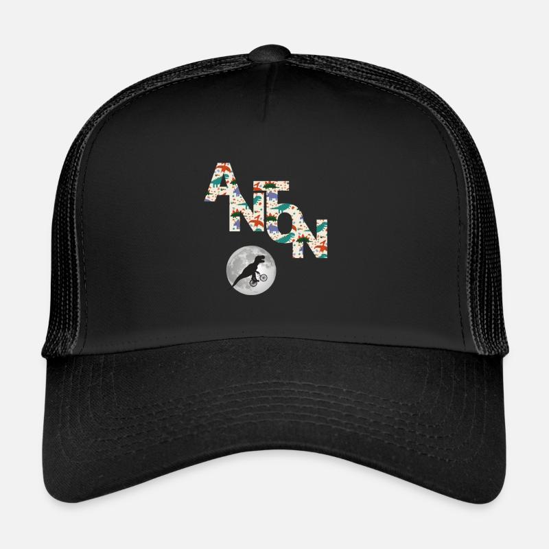 ANTON - Beau prénom de garçon avec dinosaure Casquette trucker 