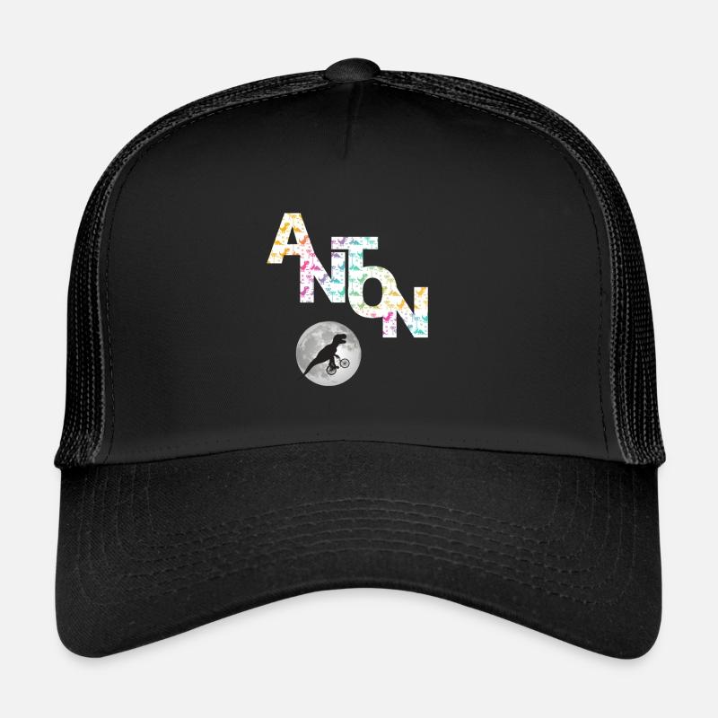 ANTON - Beautiful boy name with dinosaur Trucker Cap