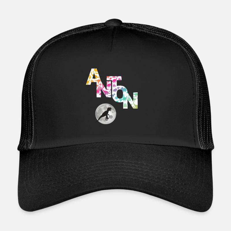 ANTON - Beautiful boy name with dinosaur Trucker Cap