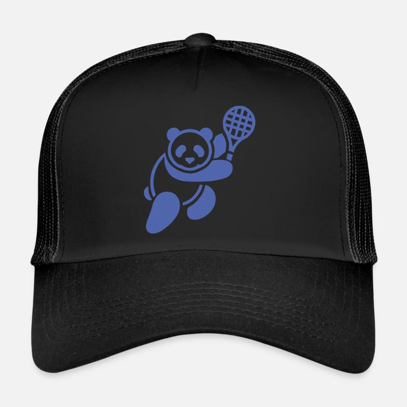 Minimalist Panda Bear Tennis Player Trucker Cap