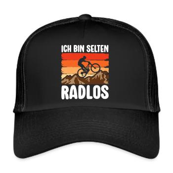 Selten Radlos Fahrrad Mountainbike Rennrad Bike - Trucker Cap - Schwarz/Schwarz - Vorne
