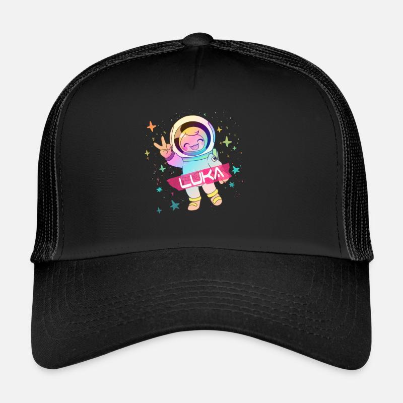 LUKA - Beau nom de garçon avec astronaute mignon Casquette trucker 
