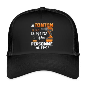 Si TONTON Ne Peut Pas Le Réparer Personne Ne Peut - Casquette trucker  - noir/noir - Devant