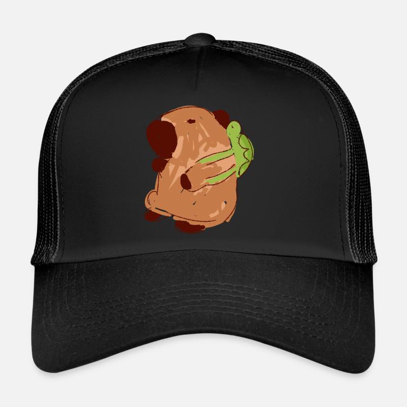Capybara,Rucksack,Schildkröte,wasserschwein - Trucker Cap - Schwarz/Schwarz