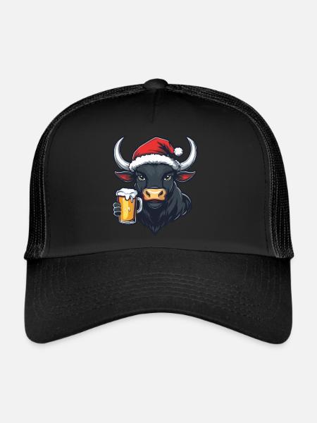 Bière de Noël Taurus - Casquette trucker  - noir/noir - Devant