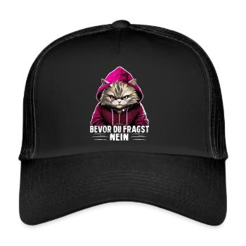 Bevor Du Fragst Nein - Trucker Cap - Schwarz/Schwarz - Vorne