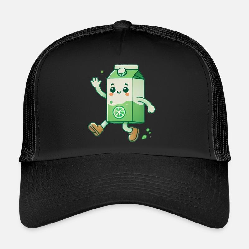 Boîte de jus de dessin animé Conception de personnage Casquette trucker 