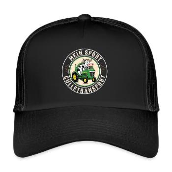 Mein Sport - Gülletransport - Trucker Cap - Schwarz/Schwarz - Vorne