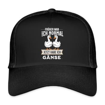 Lustiges Gänse Geschenk - Trucker Cap - Schwarz/Schwarz - Vorne
