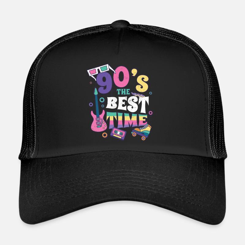 90er Jahre - Trucker Cap - Schwarz/Schwarz