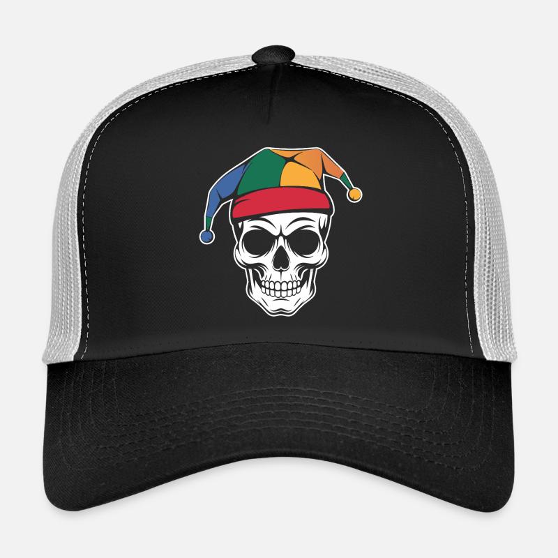 Funny Skull with Fool's Cap Trucker Cap