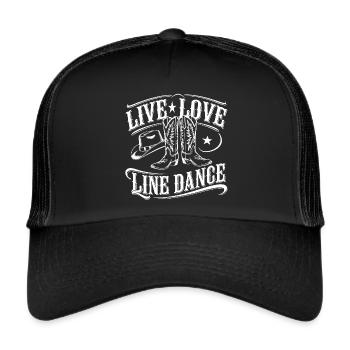 Life Love Line Dance Dancing Dance Sport - Trucker Cap - black/black - Front