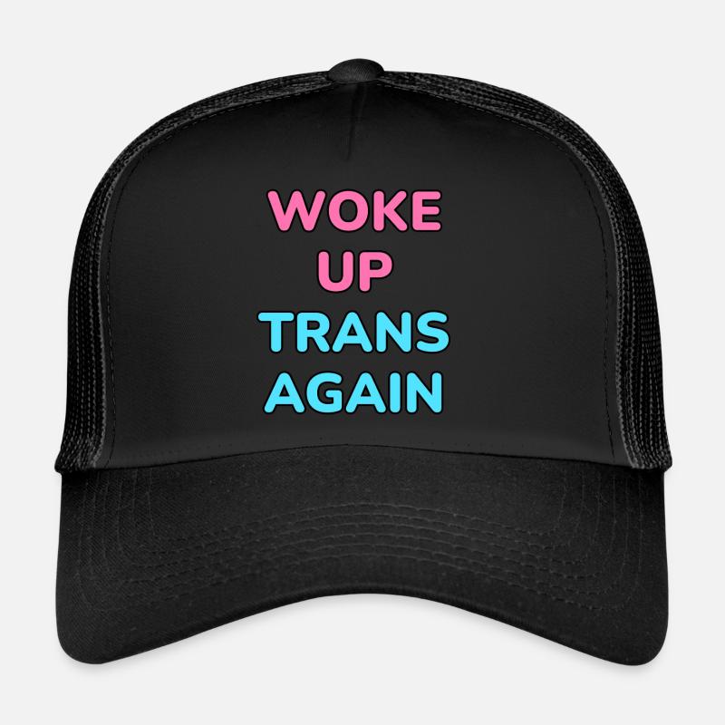 Wieder trans aufgewacht - trans pride - Trucker Cap - Schwarz/Schwarz