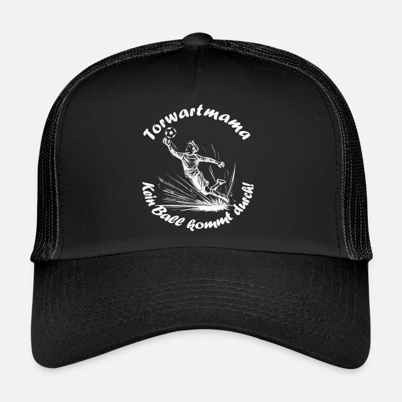 Torwart Mama - weiß - Trucker Cap - Schwarz/Schwarz