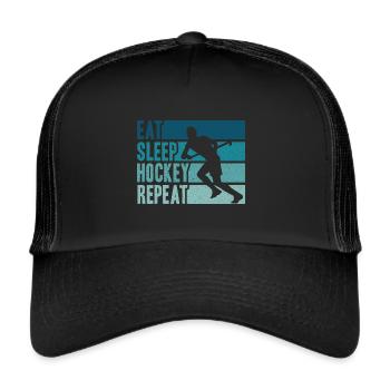 Field Hockey Field Hockey Eat Sleep - Trucker Cap - black/black - Front