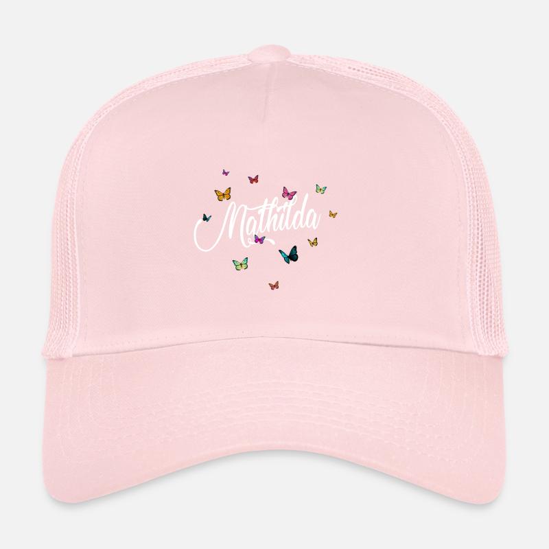 MATHILDA - Mädchen Name mit bunten Schmetterlingen Trucker Cap