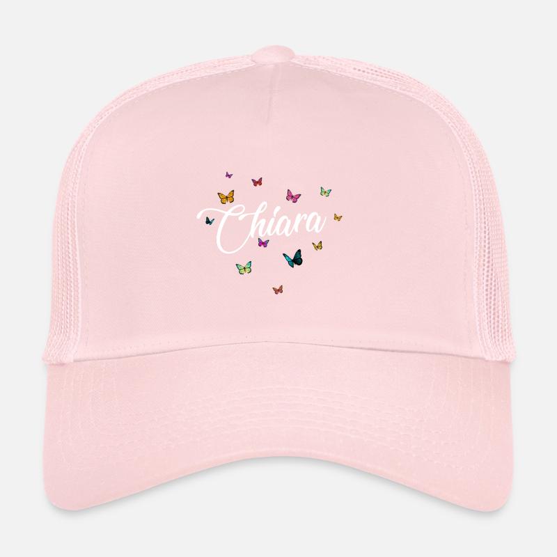CHIARA - Mädchen Name mit bunten Schmetterlingen Trucker Cap