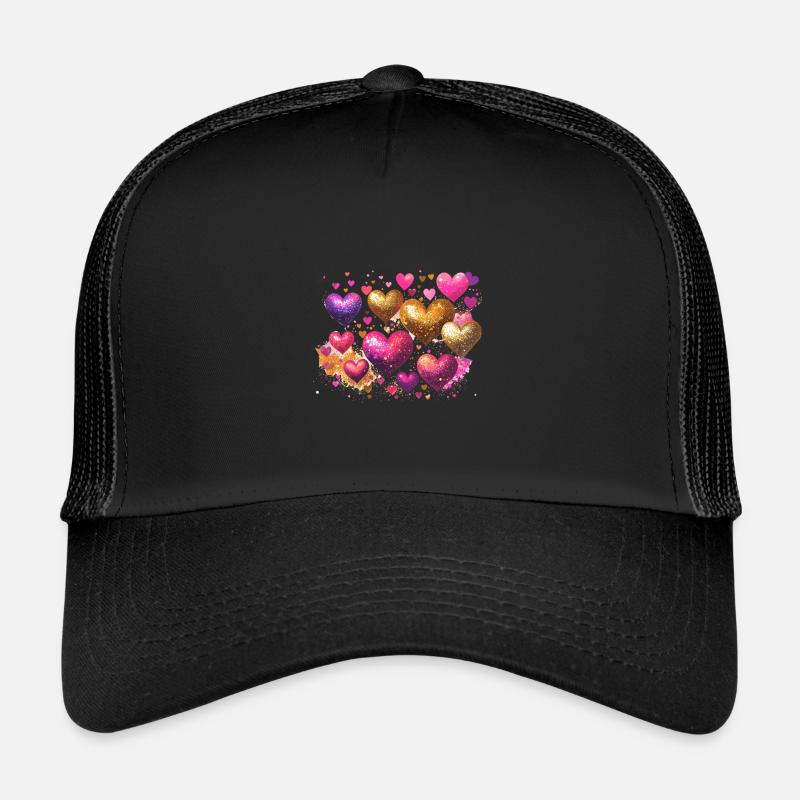 coeurs,or,rose,graffiti,coeur Casquette trucker 