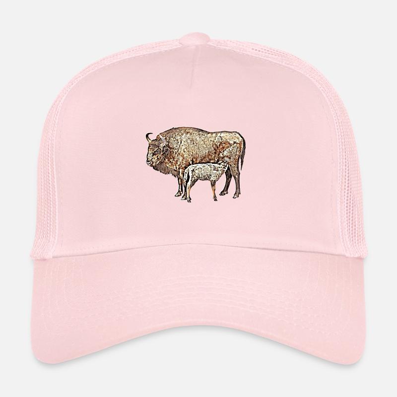 Bison avec veau Casquette trucker 