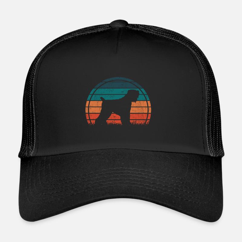 Black Russian Terrier Vintage Silhouette Trucker Cap