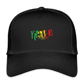 Reggae Rasta - Trucker Cap - Schwarz/Schwarz - Vorne