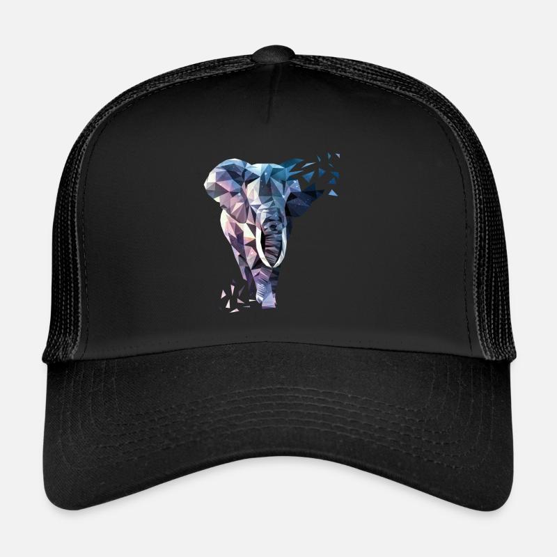 Elefant - Trucker Cap - Schwarz/Schwarz