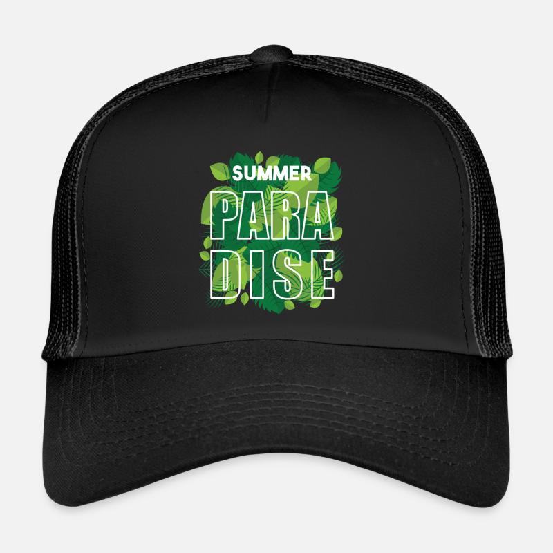 Paradis d'été avec des feuilles tropicales Casquette trucker 